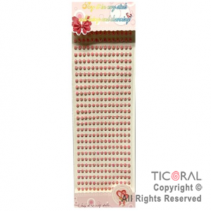 STICKERS STRASS DIAMANTES AUTOADHESIVOS ROSA X 12 PLANCHAS